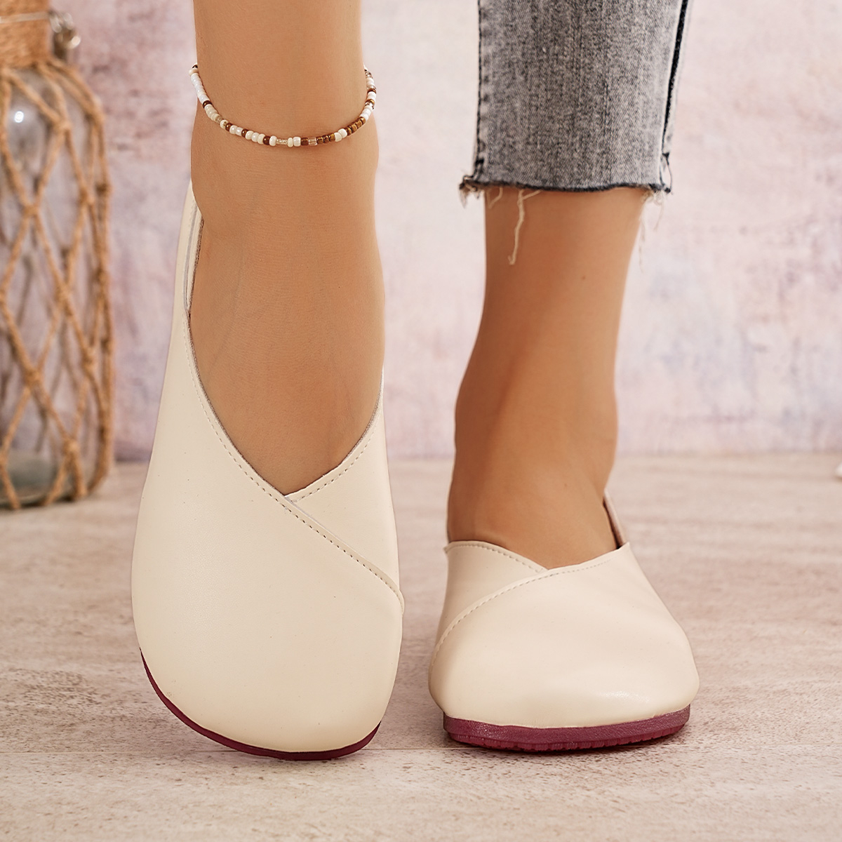 Espadrille Slip On - Spring and Autumn SolidColor Shallow Mouth