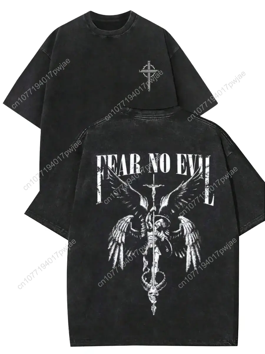 Tee Graphic Print - Retro Washed Black Oversized T-Shirt, Double-Sided