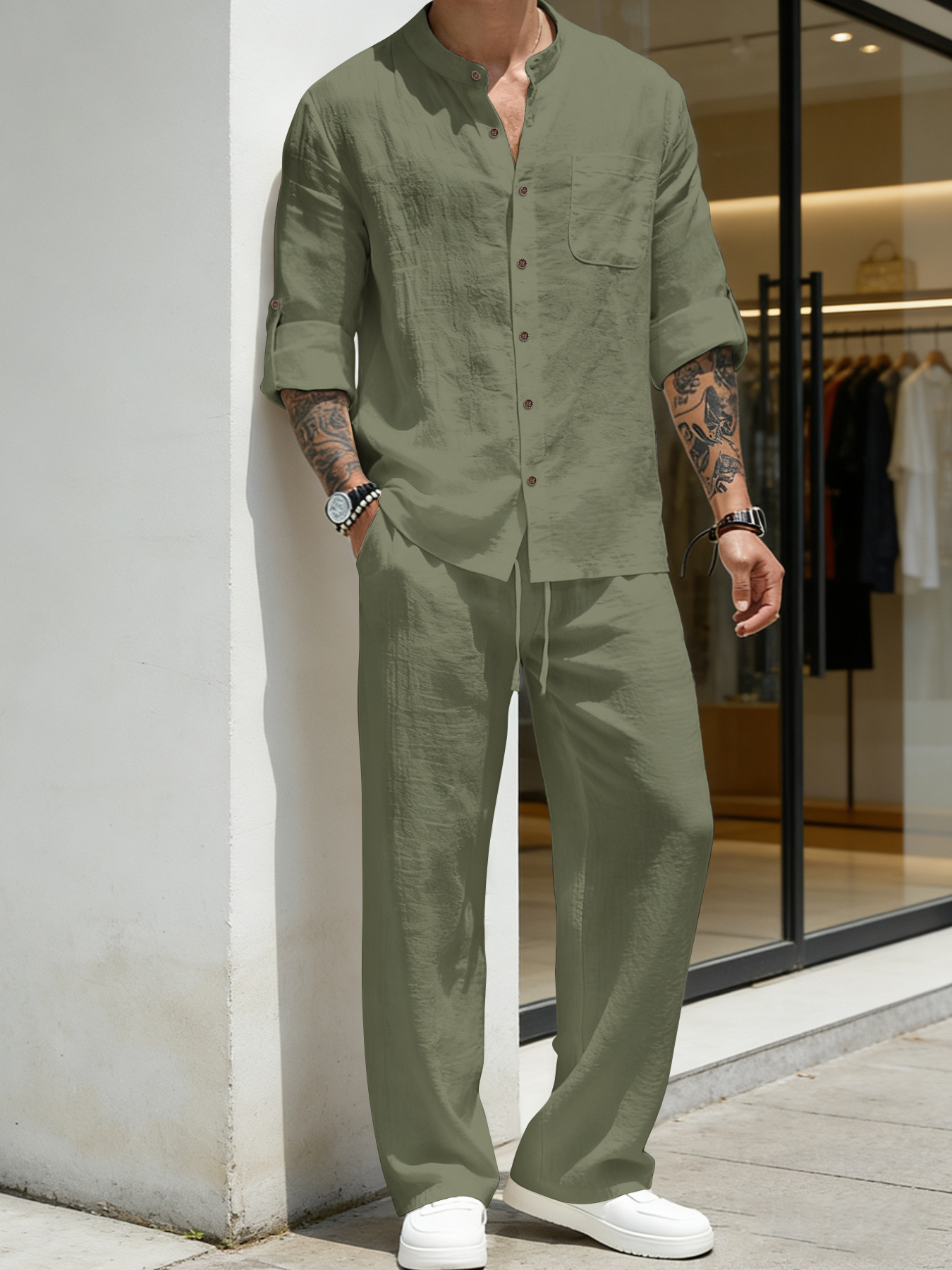 Linen Shirt Breathable - Suit Loose Linen Long Sleeve Shirt
