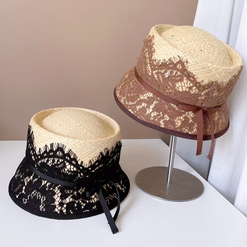 Fashion Japanese New Lace Deco – Bucket Hat Straw Bewertung und Preis