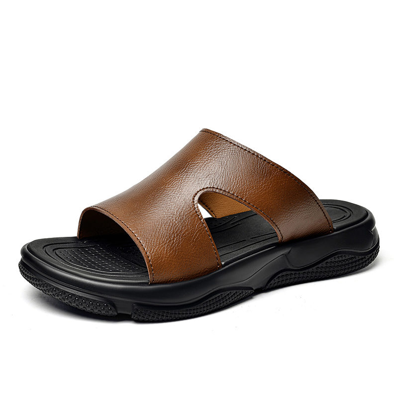 Men's Leather Slide Sandals No – Flip Flop Leather Men Bewertung und Preis
