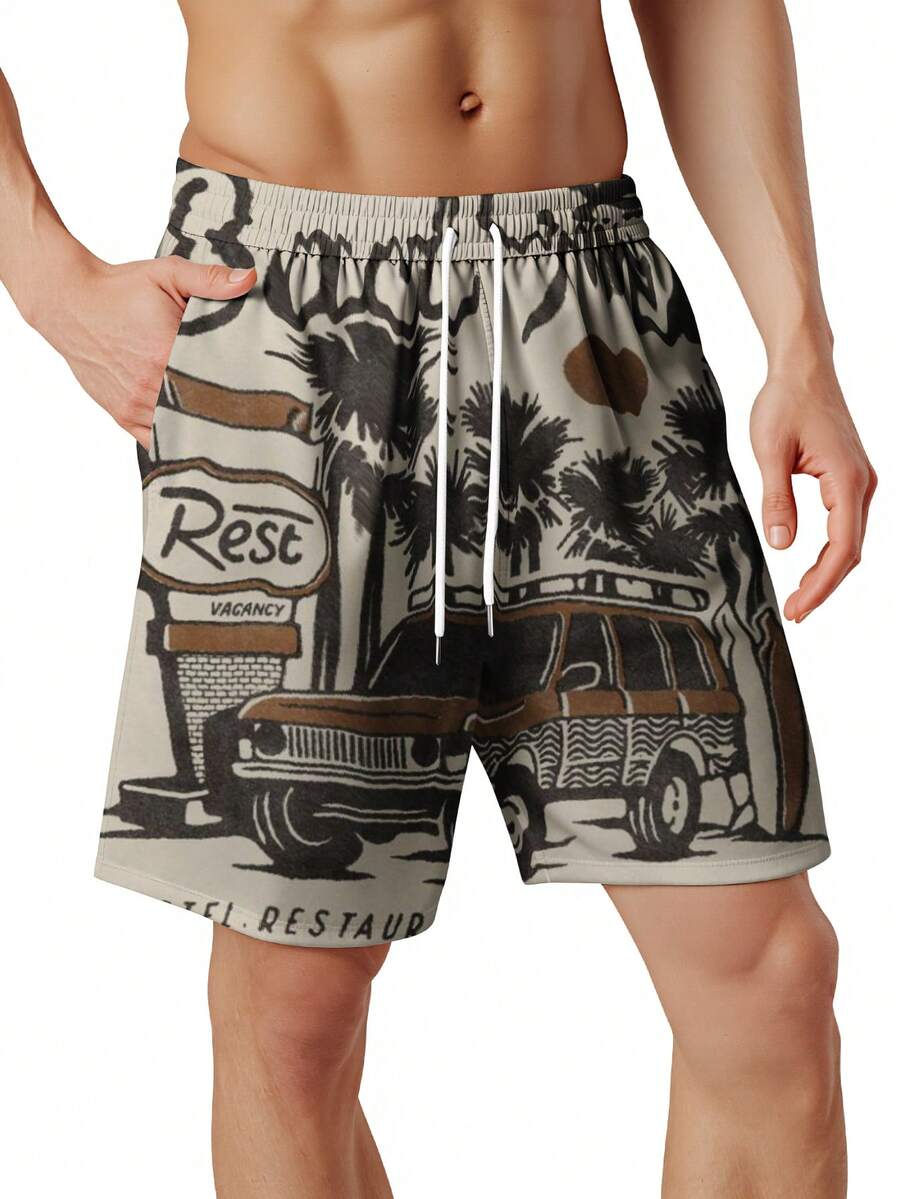 Mens Beach Trip Print Board Sh – Swim Trunk Quick Dry Bewertung und Preis