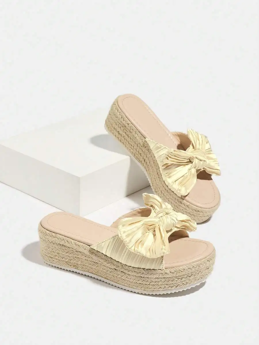 Pleated Satin Bow Espadrille P – Espadrille Slip On Bewertung und Preis