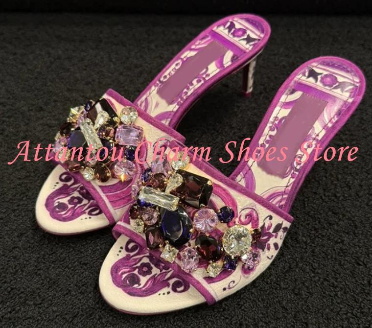 Purple Color Crystal Lady Sand – Casual Sandal Leather Bewertung und Preis