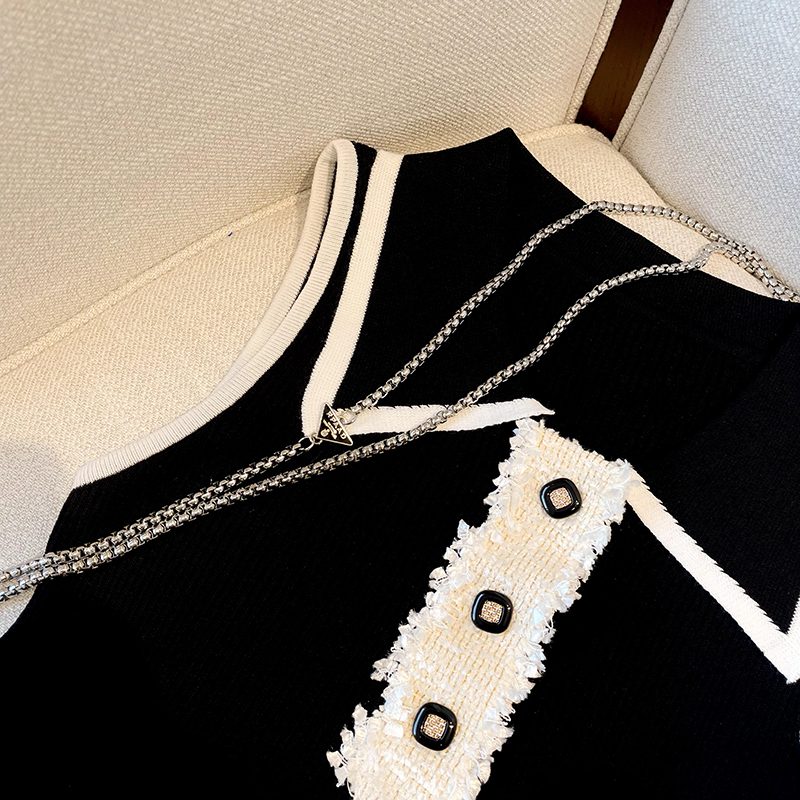 Slim Fit Knitted Vest Women's  – Shirt Camp Collar Bewertung und Preis