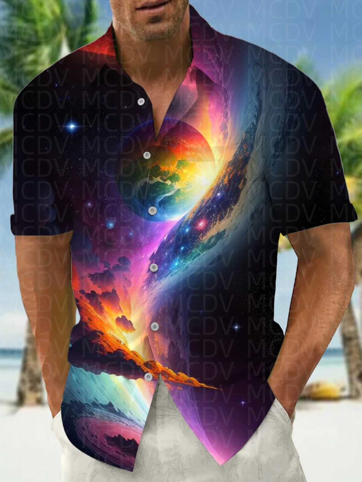 Sun Pattern Style Men's Hawaii – Shirt Camp Collar Bewertung und Preis