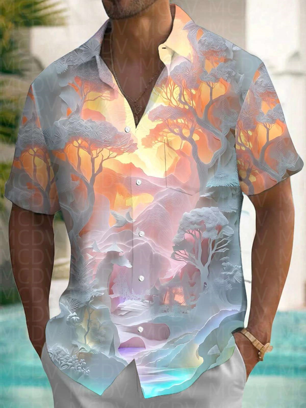 Trump Pattern Men's Hawaiian S – Shirt Camp Collar Bewertung und Preis