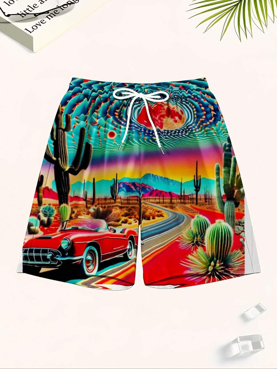 Mens Desert Scene Swim Trunks  – Swim Trunk Quick Dry Bewertung und Preis