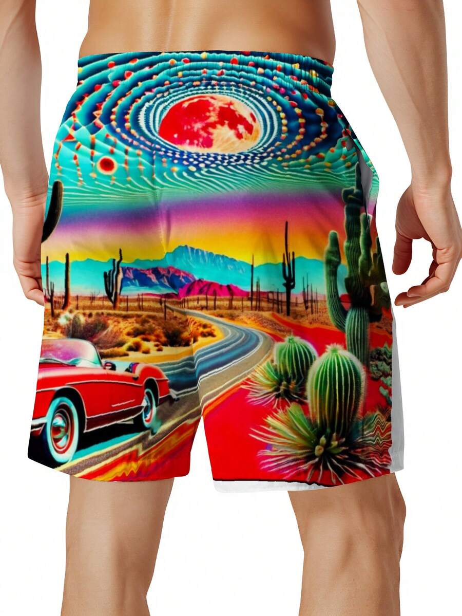 Mens Desert Scene Swim Trunks  – Swim Trunk Quick Dry Bewertung und Preis