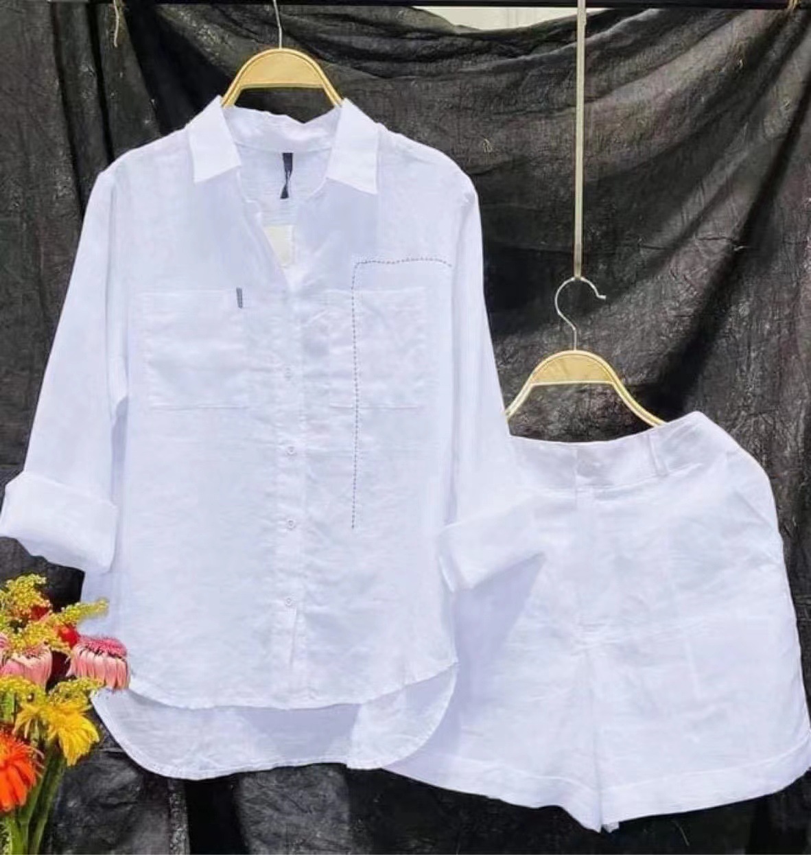 Fashion White Long Sleeve Shir – Linen Shirt Breathable Bewertung und Preis