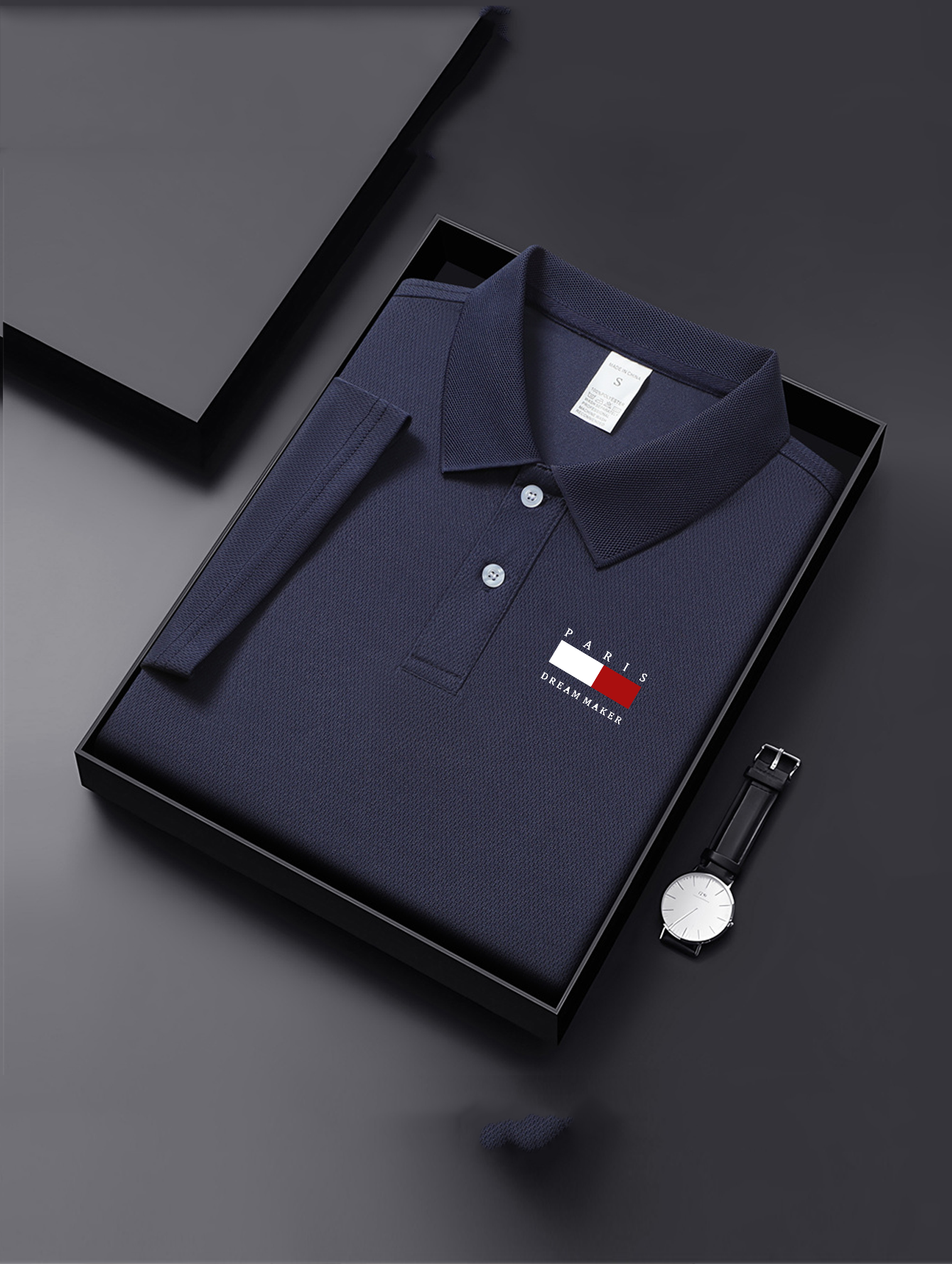 Men's Navy Blue Breathable Pol – Polo Shirt Pique Bewertung und Preis