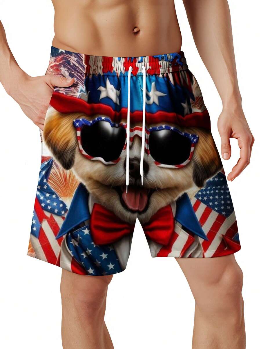 Patriotic Dog American Flag Pr – Swim Trunk Quick Dry Bewertung und Preis