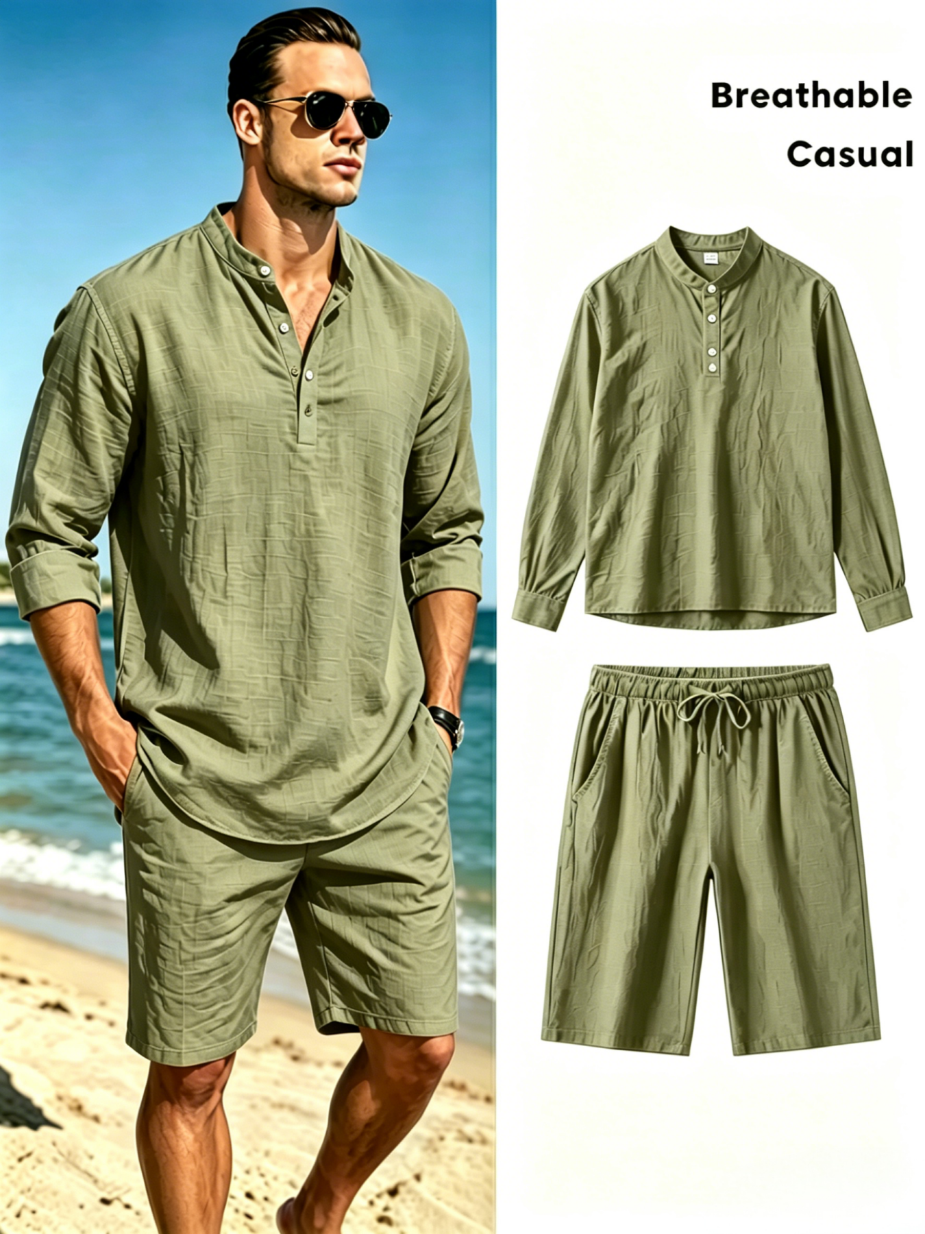 mens cotton linen henley shirt – Short Linen Drawstring Bewertung und Preis