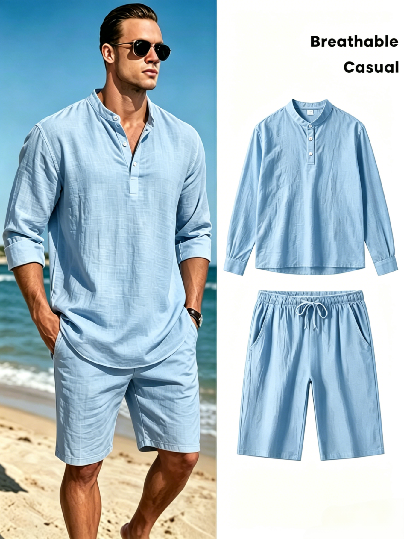 mens cotton linen henley shirt – Short Linen Drawstring Bewertung und Preis