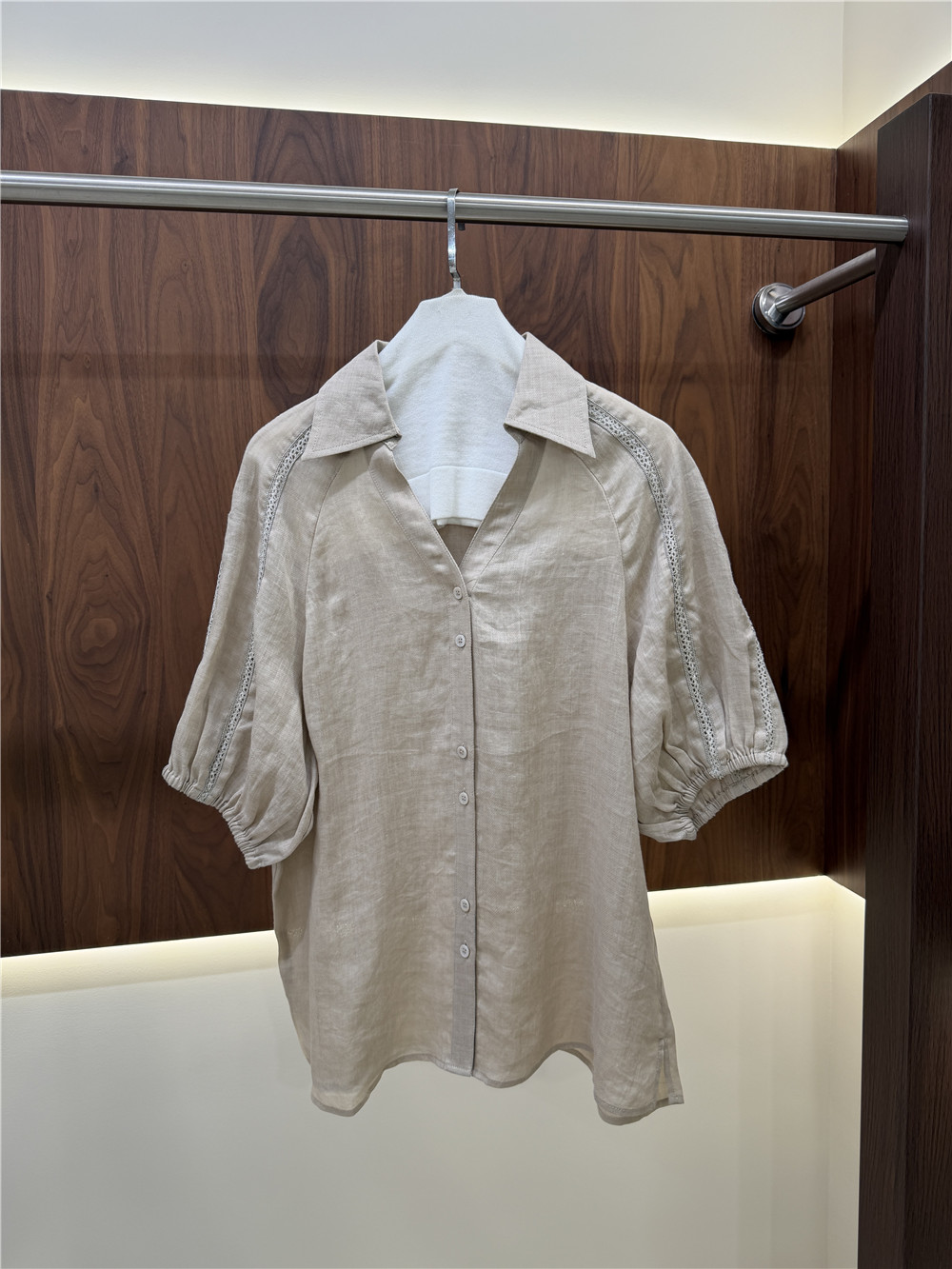 Women's Lape Short-Sleeve Shir – Short Linen Drawstring Bewertung und Preis