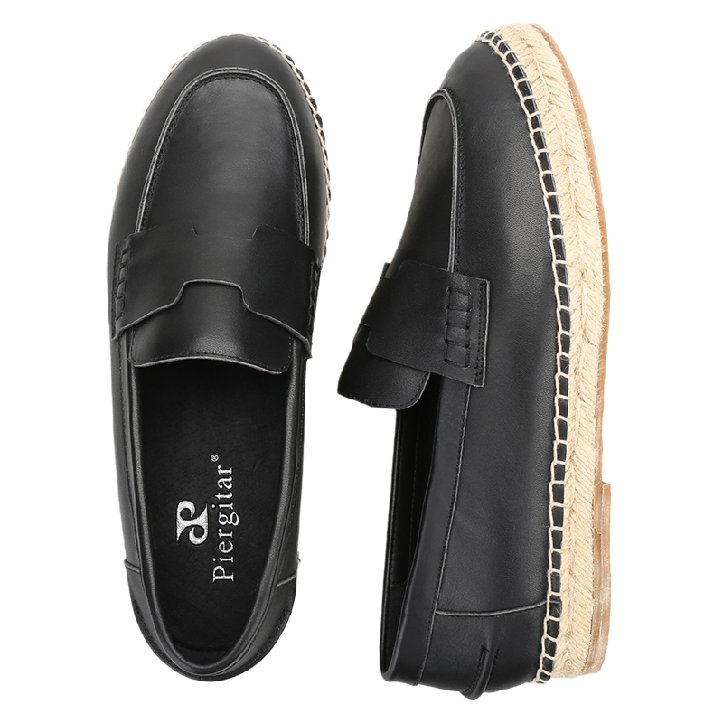 Piegitar Black Genuine Leather – Espadrille Slip On Bewertung und Preis