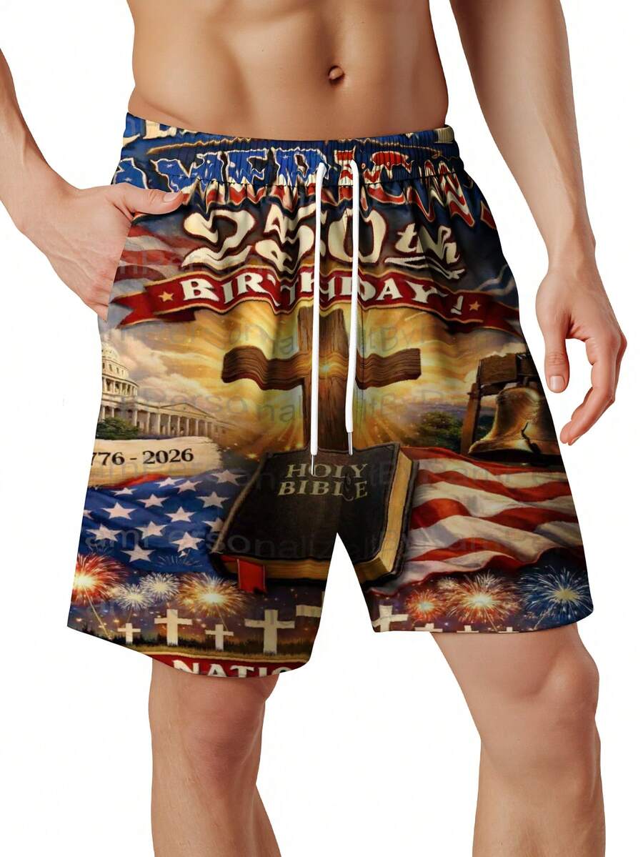 Mens Patriotic Swim Trunks 250 – Swim Trunk Quick Dry Bewertung und Preis