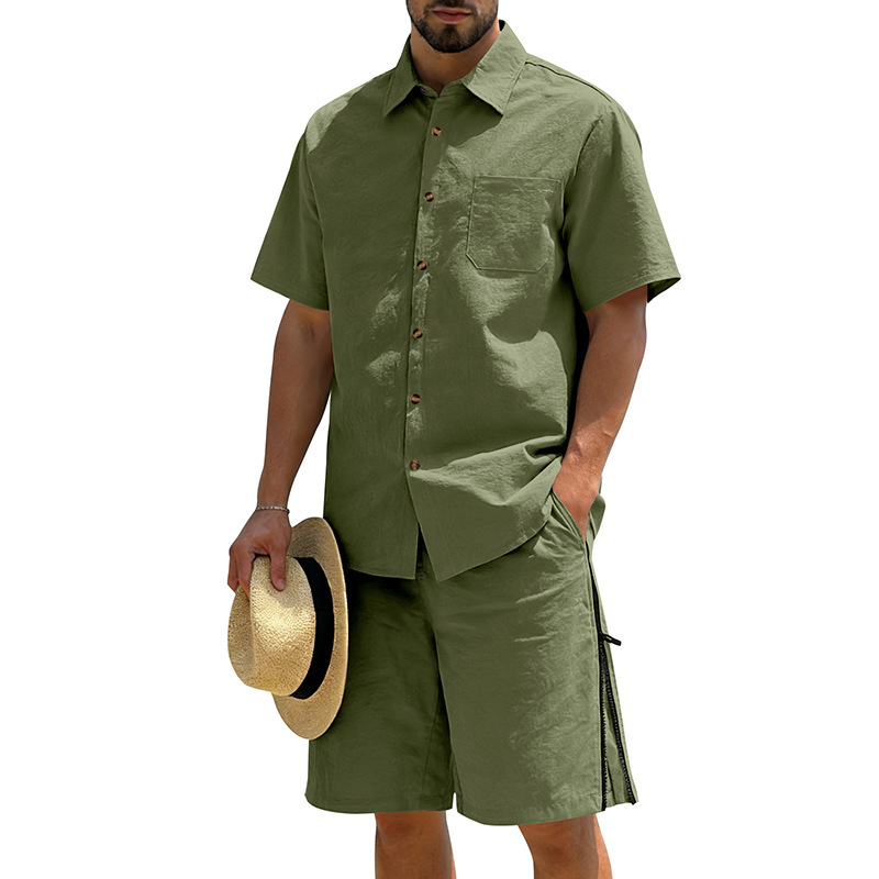 Men's Casual Cotton Linen 2 Pi – Short Linen Drawstring Bewertung und Preis