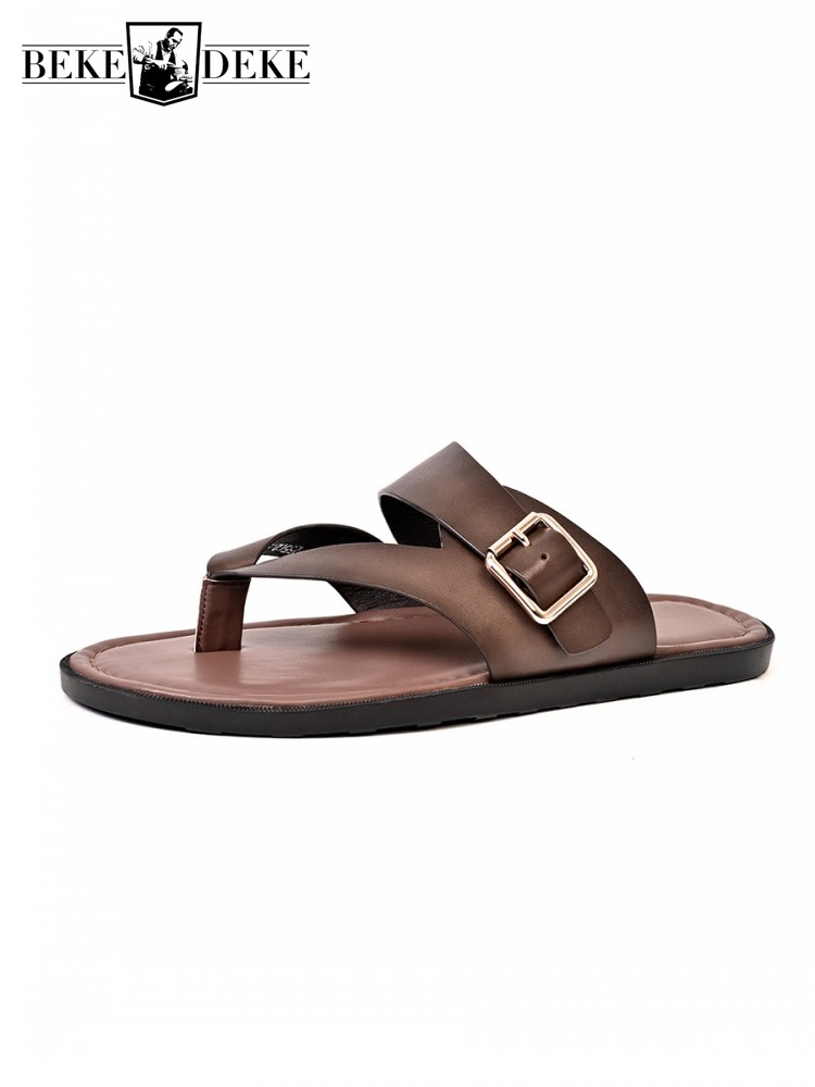 Outside Summer Mens Flat Shoes – Flip Flop Leather Men Bewertung und Preis