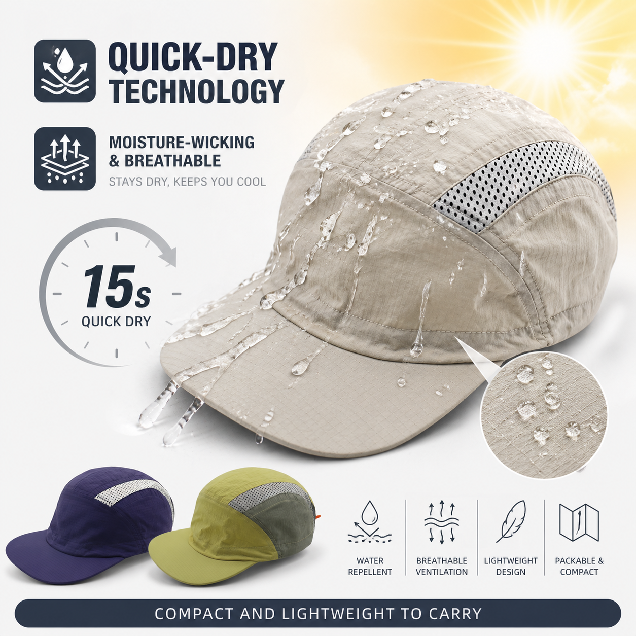 Quick Dry Running Cap Men Wome – Packable Hat Nylon Bewertung und Preis