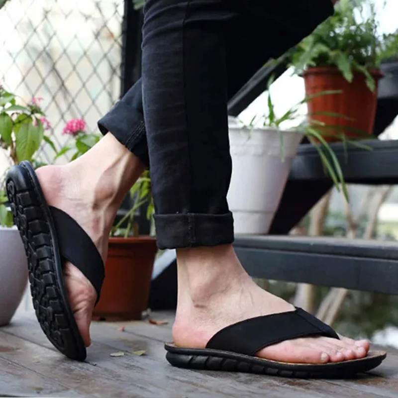 Summer Shoes Men Slippers Genu – Flip Flop Leather Men Bewertung und Preis