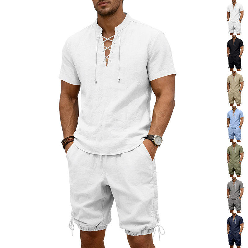 Summer Linen Loose Casual Men' – Short Linen Drawstring Bewertung und Preis