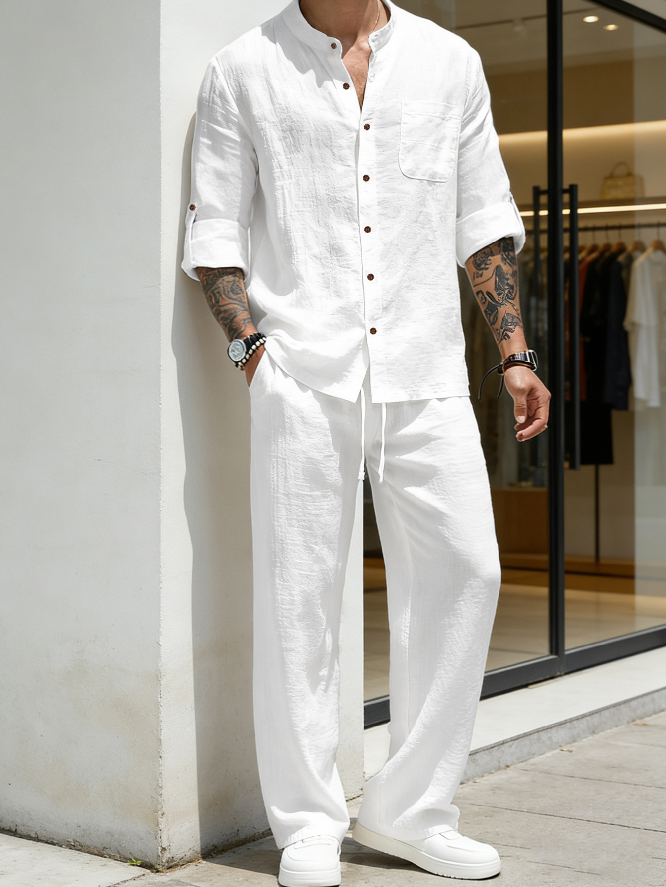 Suit Loose Linen Long Sleeve S – Linen Shirt Breathable Bewertung und Preis
