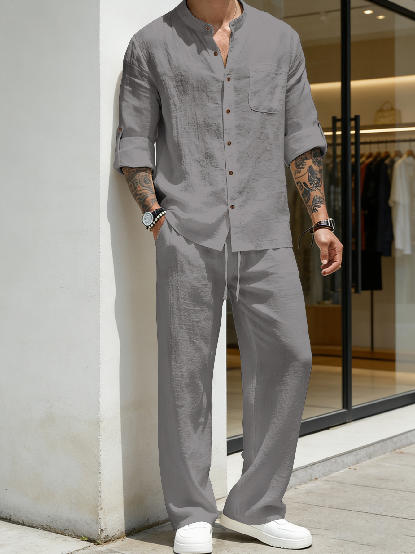 Suit Loose Linen Long Sleeve S – Linen Shirt Breathable Bewertung und Preis