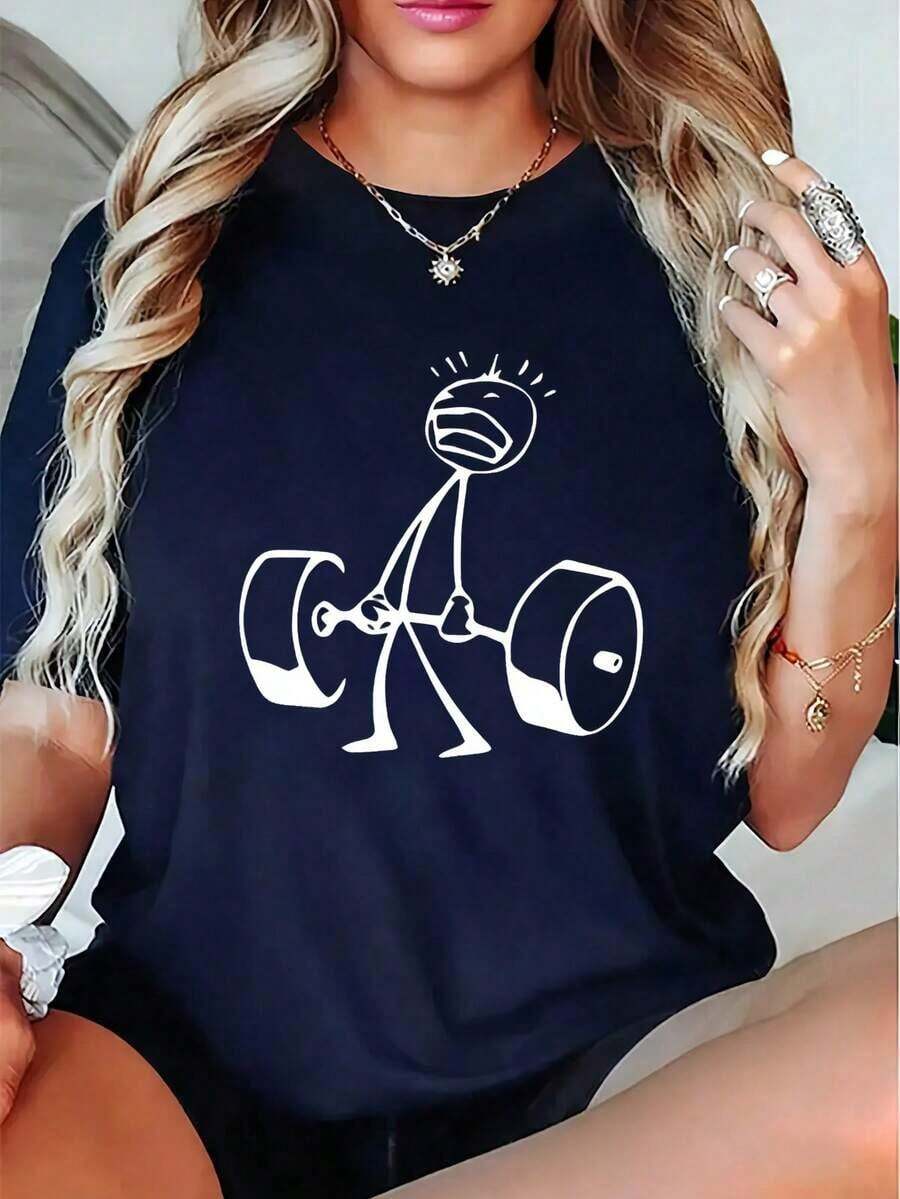 Oversized Funny Workout Graphi – Tee Graphic Print Bewertung und Preis