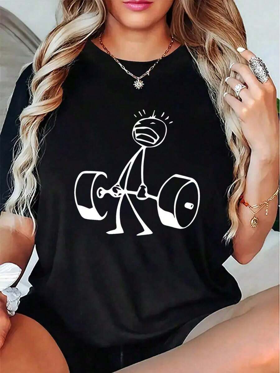 Oversized Funny Workout Graphi – Tee Graphic Print Bewertung und Preis
