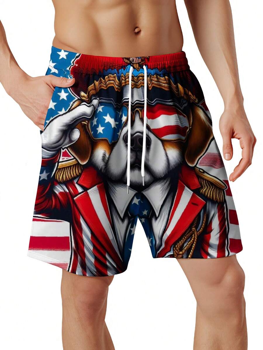 Patriotic Dog American Flag Sw – Swim Trunk Quick Dry Bewertung und Preis