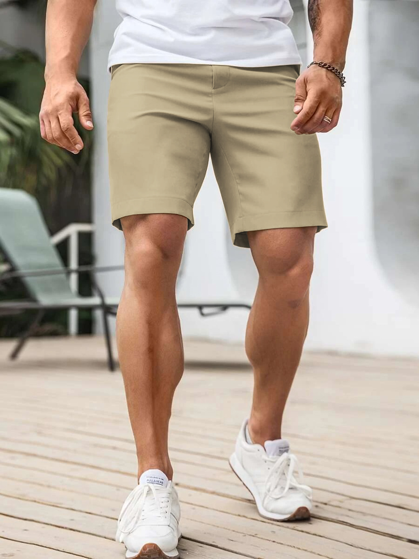 Men's Contrast Trim Chino Shor – Shorts Chino Slim Bewertung und Preis