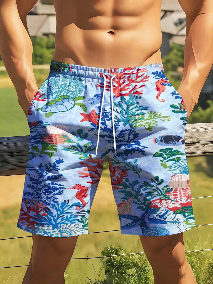 Mens Ocean Life Print Swim Tru – Swim Trunk Quick Dry Bewertung und Preis