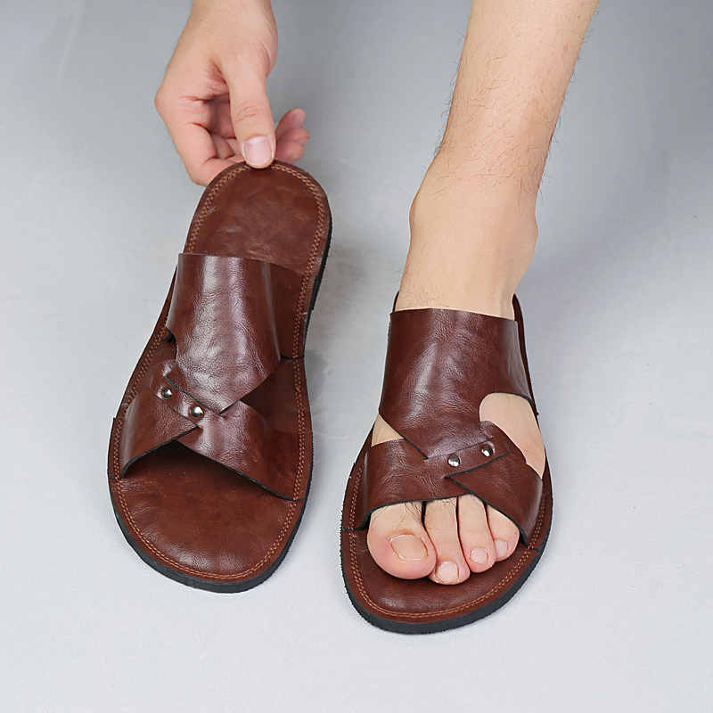 Handmade Leather Slippers Men  – Flip Flop Leather Men Bewertung und Preis