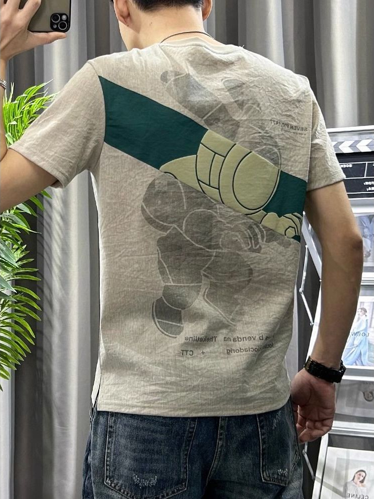 Male Tees Shirts White Linen T – Short Linen Drawstring Bewertung und Preis