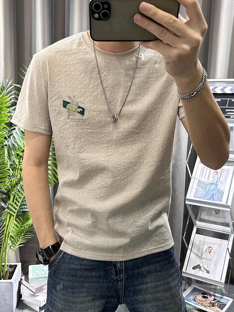Male Tees Shirts White Linen T – Short Linen Drawstring Bewertung und Preis