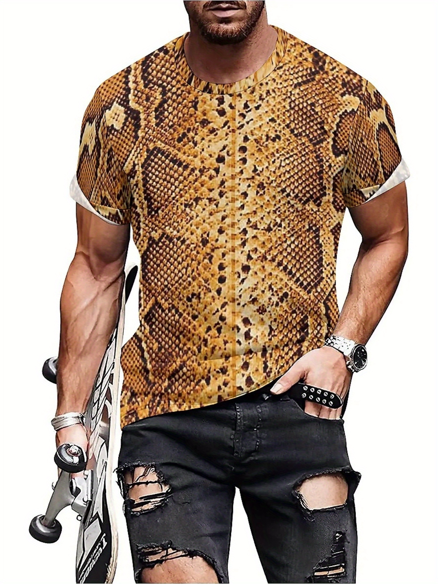 Men'S 3D Print Snake Graphic T – Tee Graphic Print Bewertung und Preis