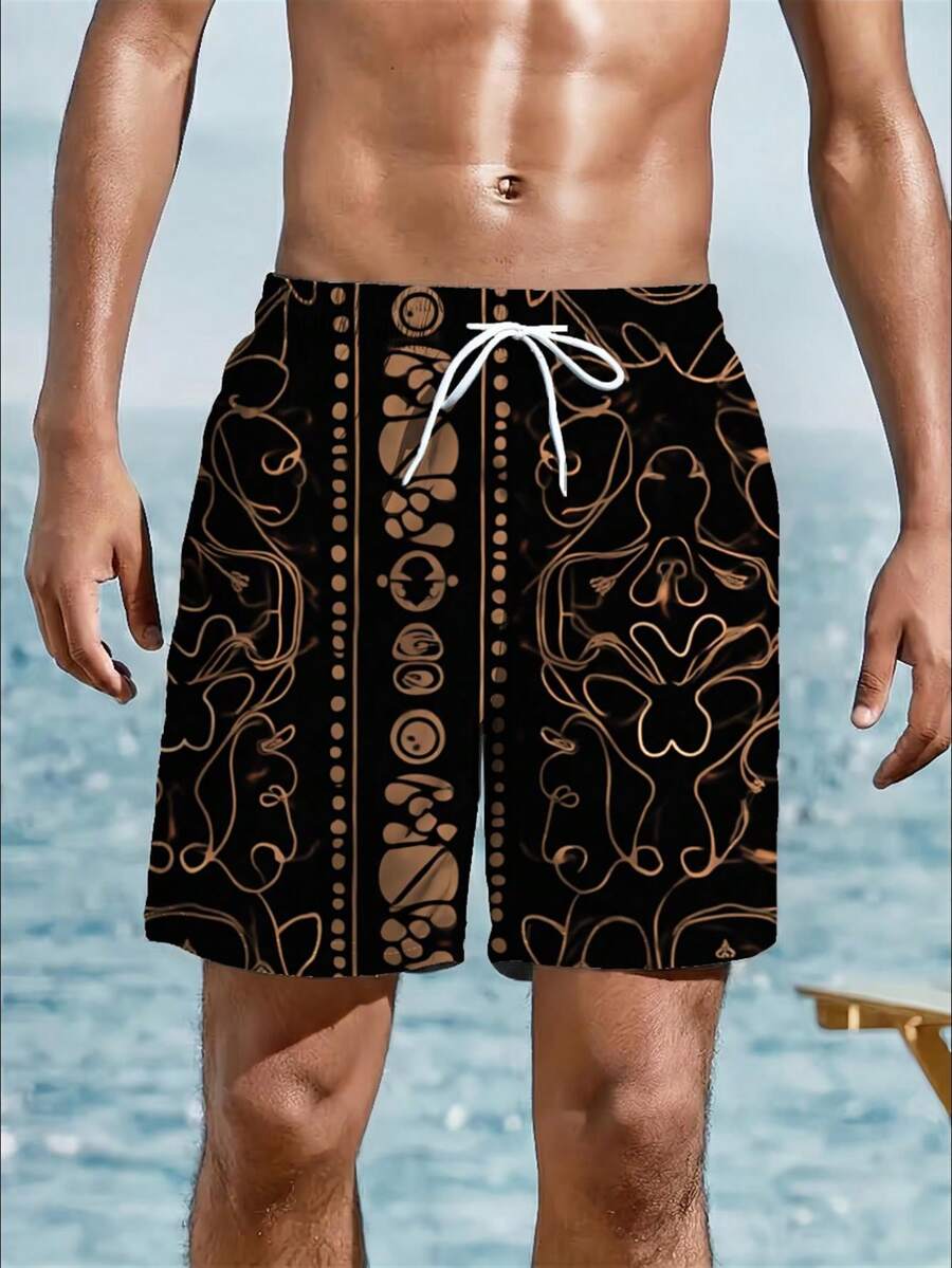 Mens Abstract Geometric Print  – Swim Trunk Quick Dry Bewertung und Preis