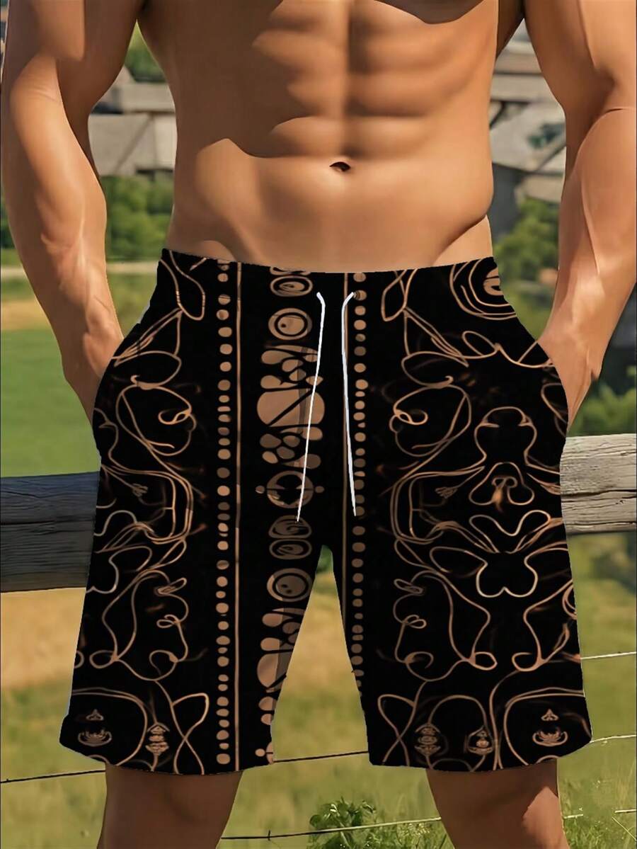 Mens Abstract Geometric Print  – Swim Trunk Quick Dry Bewertung und Preis