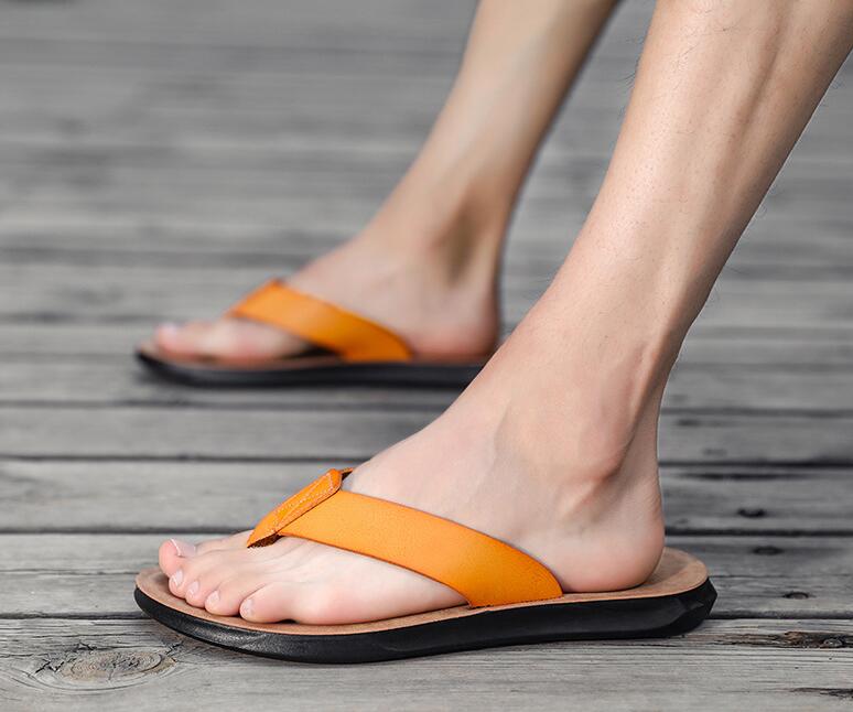 New Men's Shoes Leather Flip-f – Flip Flop Leather Men Bewertung und Preis