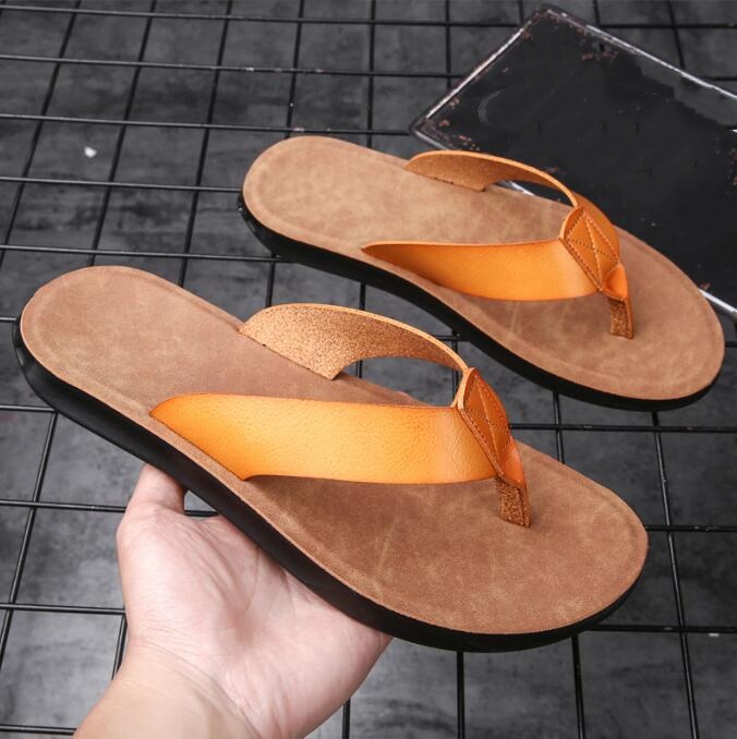 New Men's Shoes Leather Flip-f – Flip Flop Leather Men Bewertung und Preis