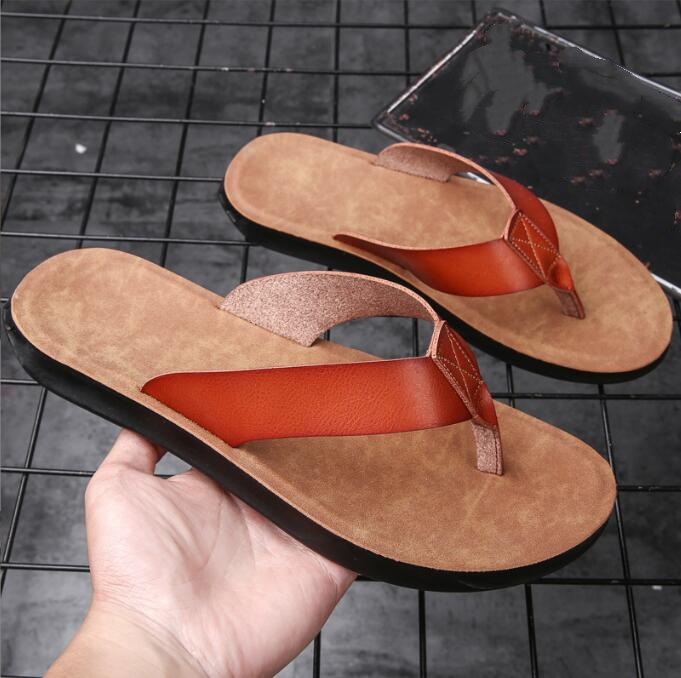 New Men's Shoes Leather Flip-f – Flip Flop Leather Men Bewertung und Preis