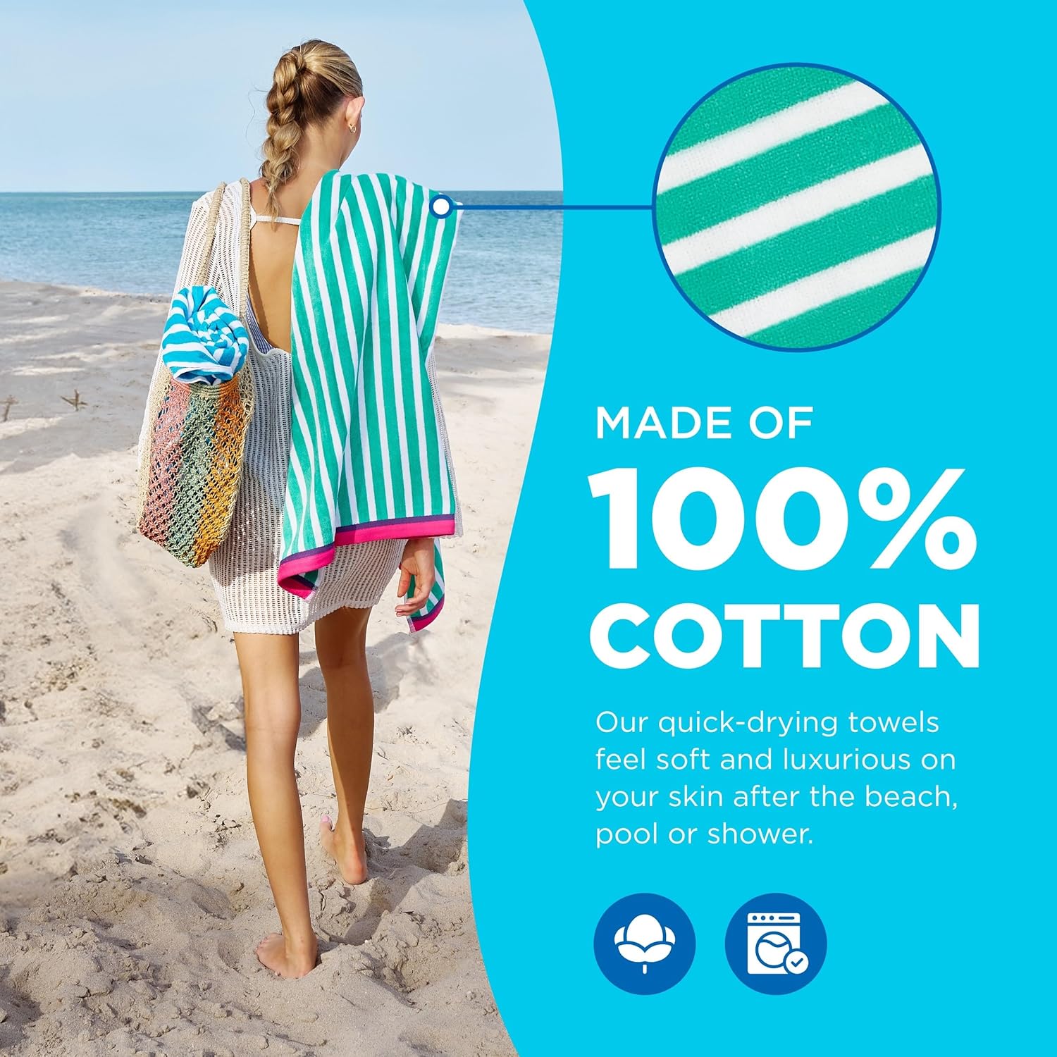 Colorful Racing Striped Beach  – Beach Towel Large Bewertung und Preis