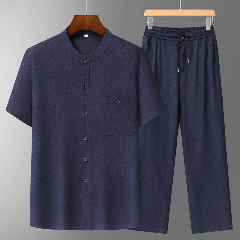 Men's Cotton Linen Tang Suit S – Short Linen Drawstring Bewertung und Preis