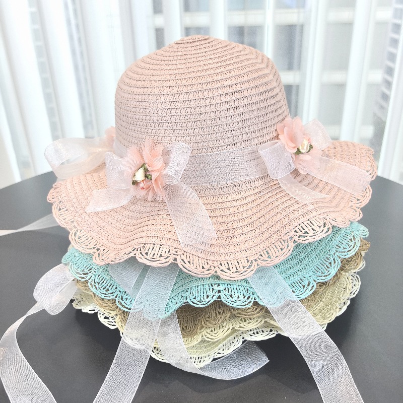 Girls 2pcs Straw Hat Solid Col – Bucket Hat Straw Bewertung und Preis