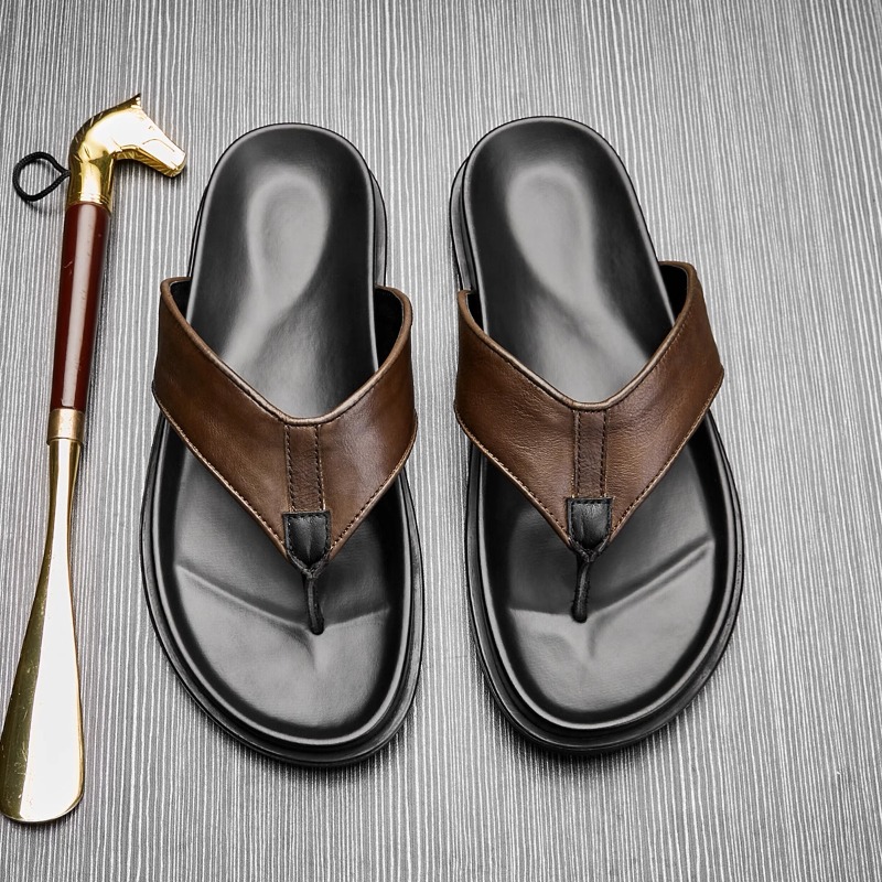 2026 Summer New Mens Genuine L – Flip Flop Leather Men Bewertung und Preis