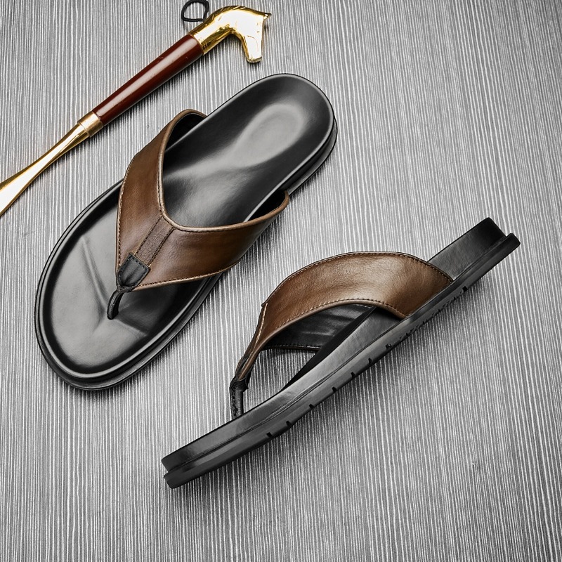 2026 Summer New Mens Genuine L – Flip Flop Leather Men Bewertung und Preis